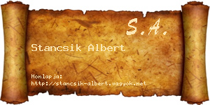 Stancsik Albert névjegykártya